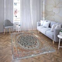 فرش ماشینی طرح وینتیج 320 زمینه فیلی 1000 شانه
