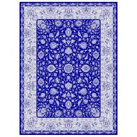 فرش ماشینی طرح وینتیج ۳۳۲ زمینه آبی 1000 شانه