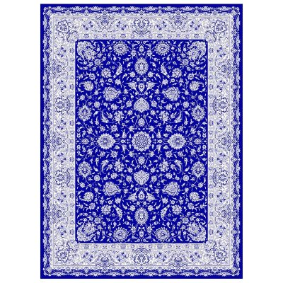فرش ماشینی طرح وینتیج ۳۳۲ زمینه آبی 1000 شانه
