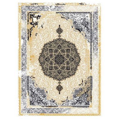 فرش ماشینی طرح وینتیج ۳۴۳ زمینه کرم 1000 شانه