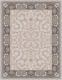 فرش ماشینی طرح مه گل نقره ای 700 شانه