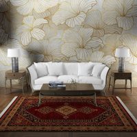 فرش ماشینی هیوا طرح خزان 3-409 لاکی ۷۰۰ شانه