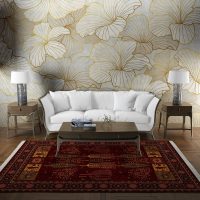 فرش ماشینی هیوا طرح بلوچ 3-212 زمینه لاکی 700 شانه