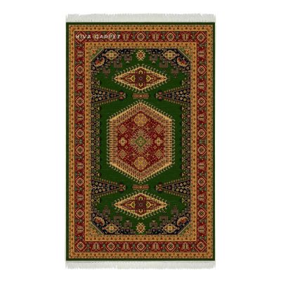 فرش ماشینی هیوا طرح بوستان 508-G سبز ۷۰۰ شانه