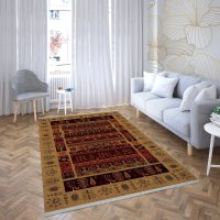 فرش ماشینی هیوا طرح خزان 1-430 بژ ۷۰۰ شانه