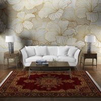 فرش ماشینی هیوا طرح خزان 3-411 لاکی ۷۰۰ شانه
