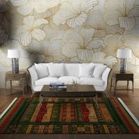 فرش ماشینی هیوا طرح بوستان 520-G سبز ۷۰۰ شانه