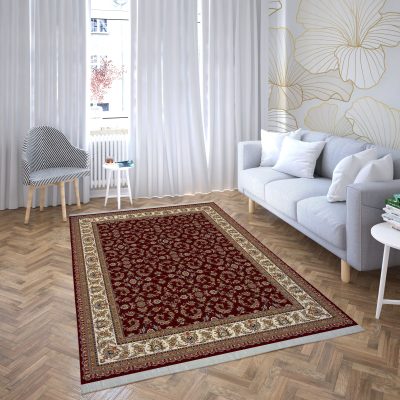 فرش ماشینی هیوا طرح کلاسیک R-113 لاکی ۷۰۰ شانه