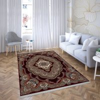 فرش ماشینی هیوا طرح کلاسیک R-114 لاکی ۷۰۰ شانه