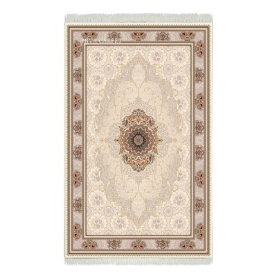فرش ماشینی هیوا طرح کلاسیک C-117 کرم ۷۰۰ شانه