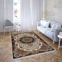 فرش ماشینی هیوا طرح کلاسیک C-102 کرم ۷۰۰ شانه