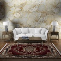 فرش ماشینی هیوا طرح کلاسیک R-101 لاکی ۷۰۰ شانه