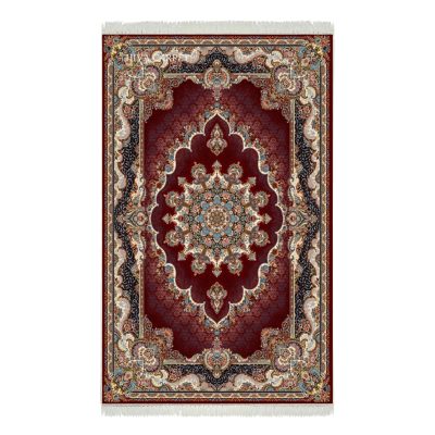 فرش ماشینی هیوا طرح کلاسیک R-101 لاکی ۷۰۰ شانه
