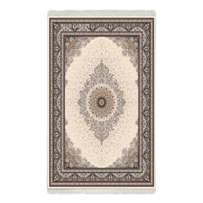 فرش ماشینی هیوا طرح کلاسیک C-126 کرم ۷۰۰ شانه
