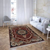 فرش ماشینی هیوا طرح کلاسیک R-102 لاکی ۷۰۰ شانه