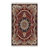 فرش ماشینی هیوا طرح کلاسیک R-102 لاکی ۷۰۰ شانه