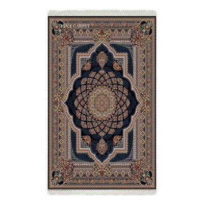 فرش ماشینی هیوا طرح کلاسیک N-109 سرمه ای ۷۰۰ شانه