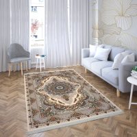 فرش ماشینی هیوا طرح کلاسیک C-119 کرم ۷۰۰ شانه
