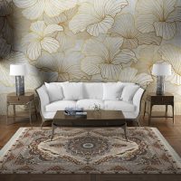 فرش ماشینی هیوا طرح کلاسیک C-119 کرم ۷۰۰ شانه