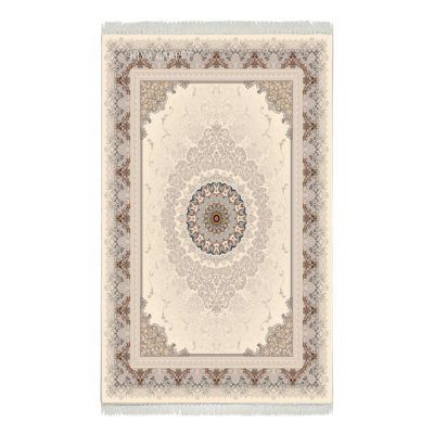 فرش ماشینی هیوا طرح کلاسیک C-121 کرم ۷۰۰ شانه