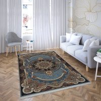 فرش ماشینی هیوا طرح کلاسیک B-102 آبی ۷۰۰ شانه