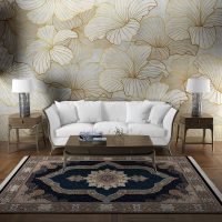 فرش ماشینی هیوا طرح کلاسیک N-120 سرمه ای ۷۰۰ شانه