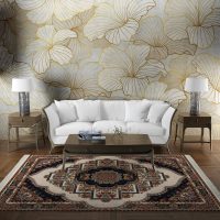 فرش ماشینی هیوا طرح کلاسیک C-103 کرم ۷۰۰ شانه