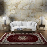فرش ماشینی هیوا طرح کلاسیک R-121 لاکی ۷۰۰ شانه