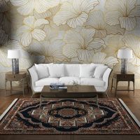 فرش ماشینی هیوا طرح کلاسیک N-103 سرمه ای ۷۰۰ شانه