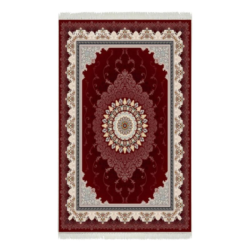 فرش ماشینی هیوا طرح کلاسیک R-121 لاکی ۷۰۰ شانه