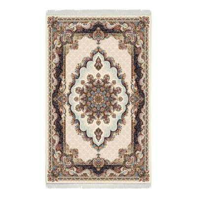 فرش ماشینی هیوا طرح کلاسیک C-101 کرم ۷۰۰ شانه