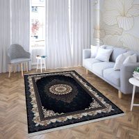 فرش ماشینی هیوا طرح کلاسیک N-121 سرمه ای ۷۰۰ شانه