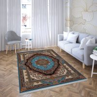 فرش ماشینی هیوا طرح کلاسیک B-109 آبی ۷۰۰ شانه