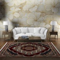 فرش ماشینی هیوا طرح کلاسیک R-103 لاکی ۷۰۰ شانه