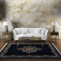 فرش ماشینی هیوا طرح کلاسیک N-122 سرمه ای ۷۰۰ شانه
