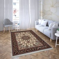فرش ماشینی هیوا طرح کلاسیک C-115 کرم ۷۰۰ شانه