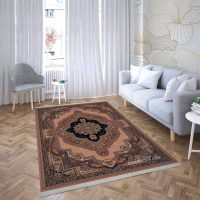 فرش ماشینی هیوا طرح کلاسیک BE-104 بژ ۷۰۰ شانه