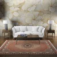 فرش ماشینی هیوا طرح کلاسیک BE-121 بژ ۷۰۰ شانه
