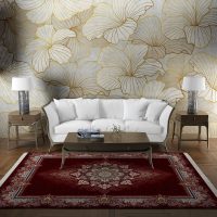فرش ماشینی هیوا طرح کلاسیک R-122 لاکی ۷۰۰ شانه