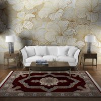 فرش ماشینی هیوا طرح کلاسیک R-120 لاکی ۷۰۰ شانه
