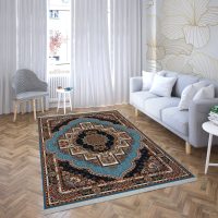 فرش ماشینی هیوا طرح کلاسیک B-103 آبی ۷۰۰ شانه