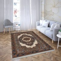 فرش ماشینی هیوا طرح کلاسیک C-116 کرم ۷۰۰ شانه