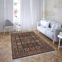 فرش ماشینی هیوا طرح کلاسیک N-125 سرمه ای ۷۰۰ شانه