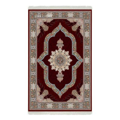 فرش ماشینی هیوا طرح کلاسیک R-120 لاکی ۷۰۰ شانه