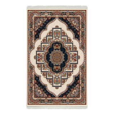 فرش ماشینی هیوا طرح کلاسیک C-103 کرم ۷۰۰ شانه