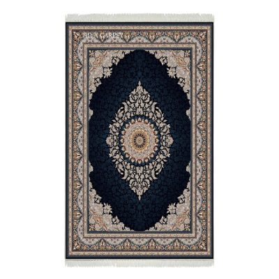 فرش ماشینی هیوا طرح کلاسیک N-126 سرمه ای ۷۰۰ شانه