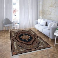 فرش ماشینی هیوا طرح کلاسیک N-110 سرمه ای ۷۰۰ شانه