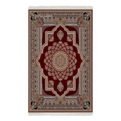 فرش ماشینی هیوا طرح کلاسیک R-109 لاکی ۷۰۰ شانه