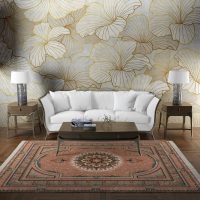 فرش ماشینی هیوا طرح کلاسیک BE-129 بژ ۷۰۰ شانه
