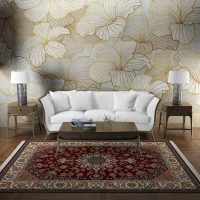 فرش ماشینی هیوا طرح کلاسیک R-115 لاکی ۷۰۰ شانه